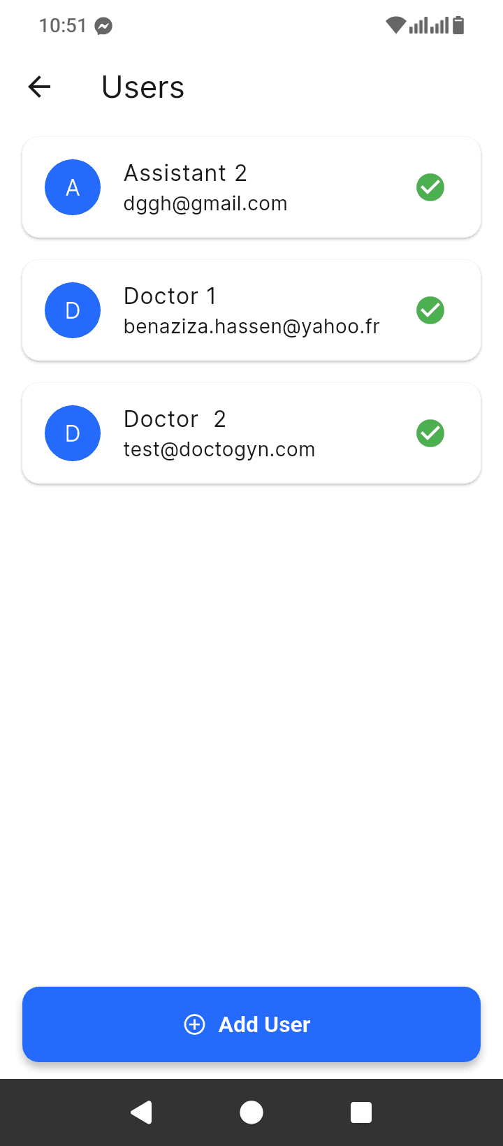 doctoGyn Mobile EMR Application Screen 5 for Women's Health